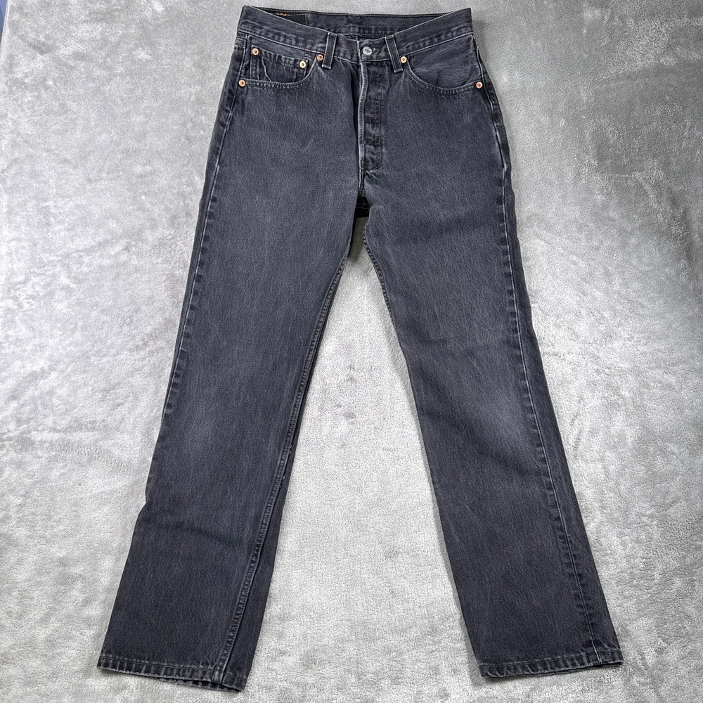 Vintage Levis Jeans Mens 31x32 (fits 29x30) Black 501 Straight Made in USA
